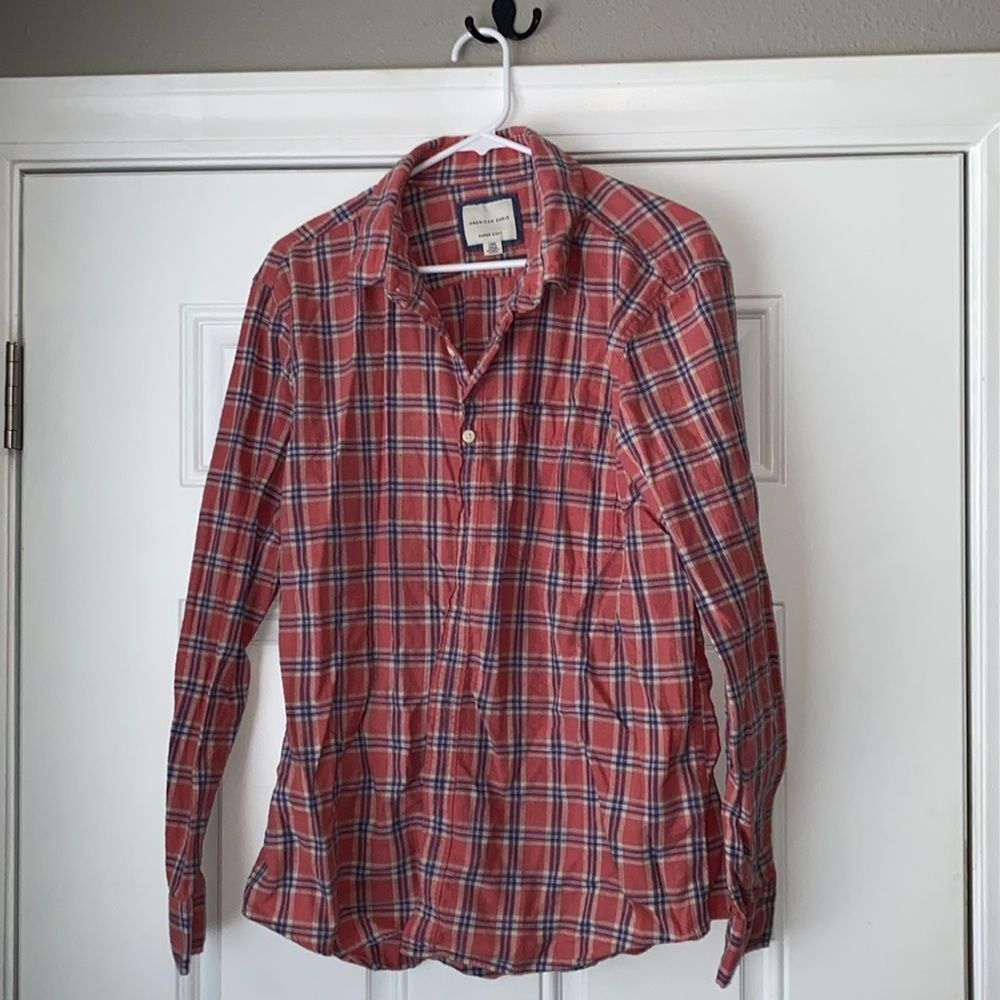 American Eagle Plaid Button Up Size Large